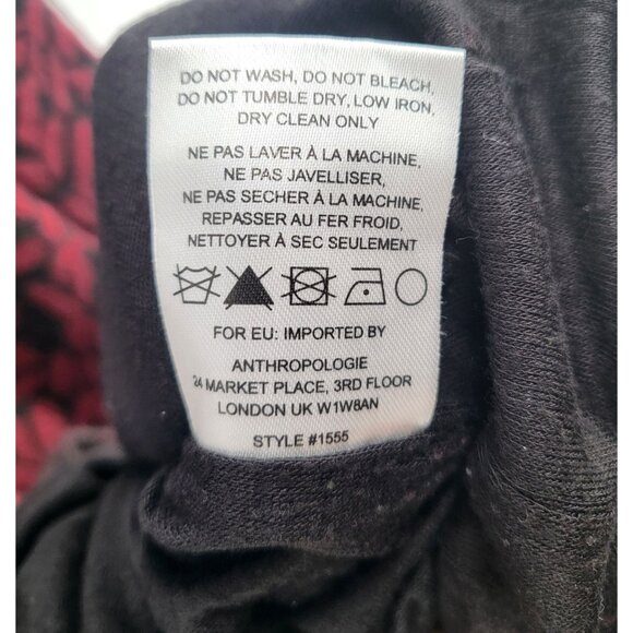 Anthropologie Hatch Red & Black Textured Bell Sleeve Tunic Zip-Up Dress M - Picture 8 of 10